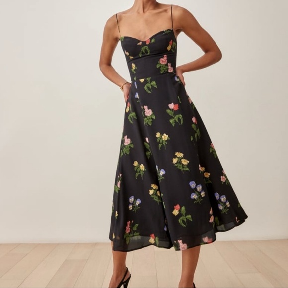 Reformation Dresses & Skirts - Reformation Black Floral Midi Dress